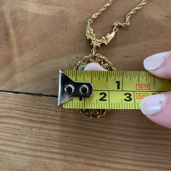 Vintage || Clay Rose Filigree Gold Tone Necklace - Picture 7 of 8